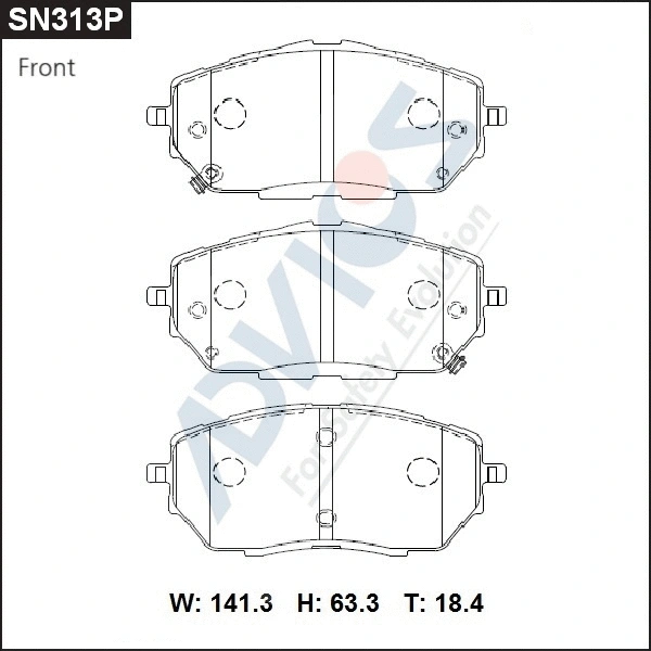 Brake Pad Set, disc brake (SN313P)