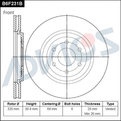 Brake Disc (B6F231B)