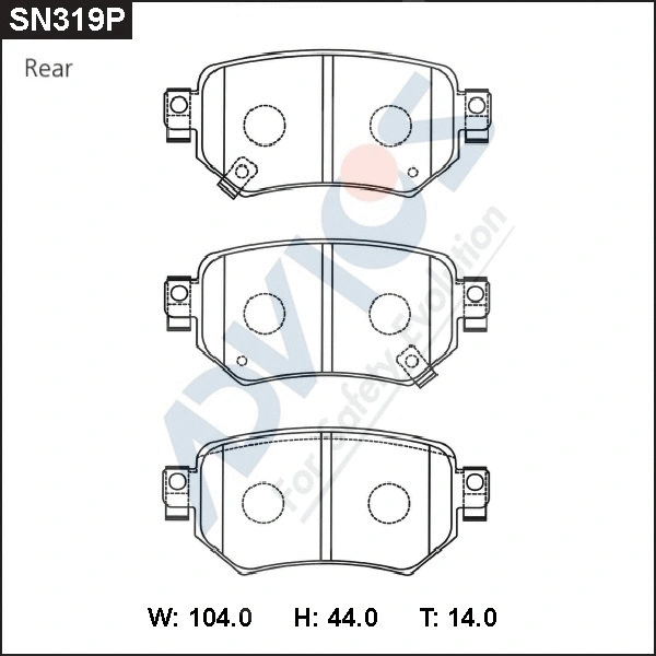Brake Pad Set, disc brake (SN319P)
