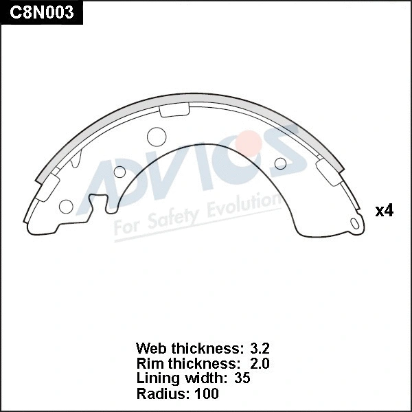 Brake Shoe Set (C8N003)