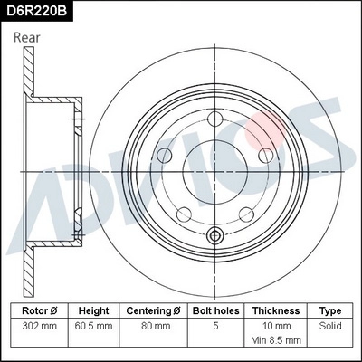 Brake Disc (D6R220B)