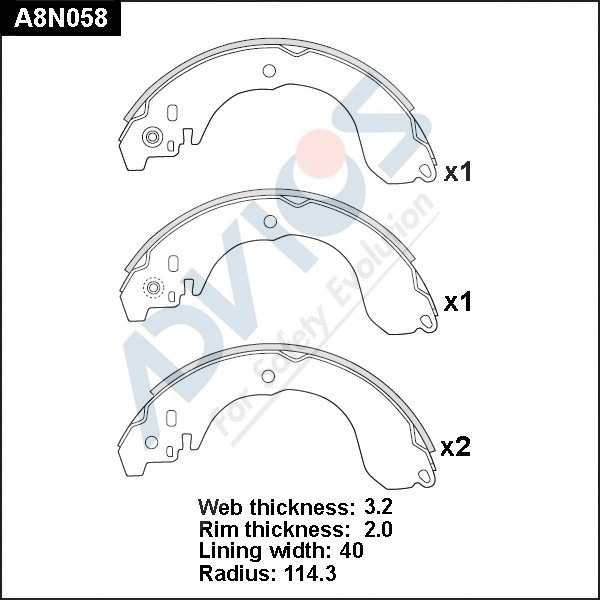 Brake Shoe Set (A8N058)