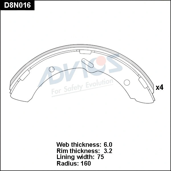 Brake Shoe Set (D8N016)