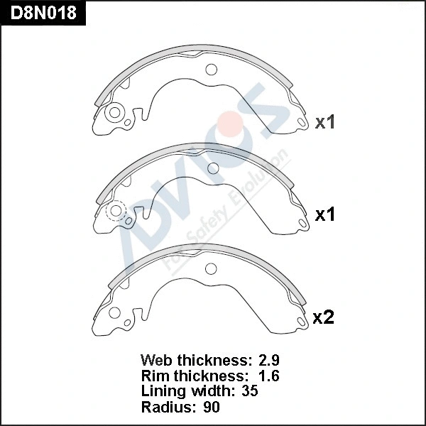 Brake Shoe Set (D8N018)