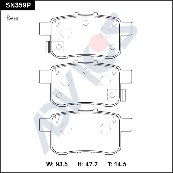 Brake Pad Set, disc brake (SN359P)