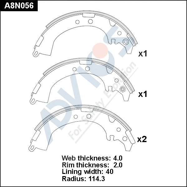 Brake Shoe Set (A8N056)