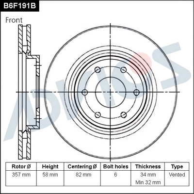 Brake Disc (B6F191B)