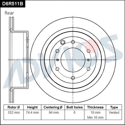 Brake Disc (D6R511B)