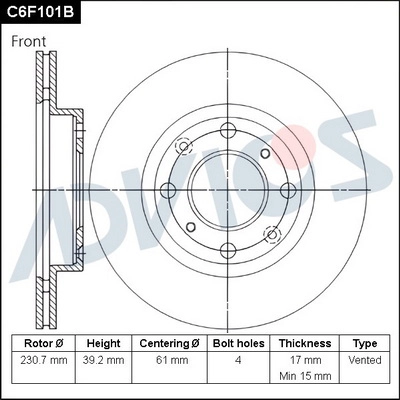Brake Disc (C6F101B)