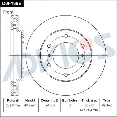 Brake Disc (D6F138B)