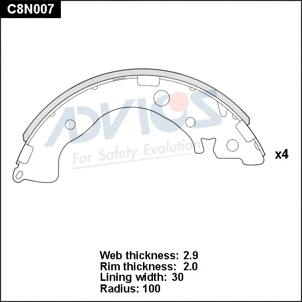 Brake Shoe Set (C8N007)