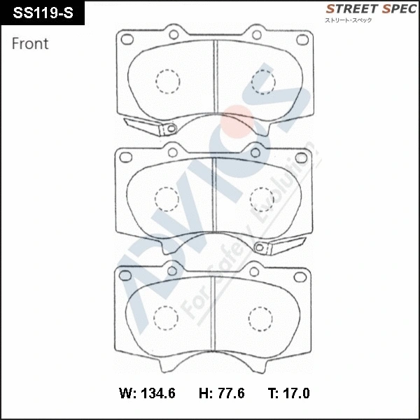 Brake Pad Set, disc brake (SS119-S)