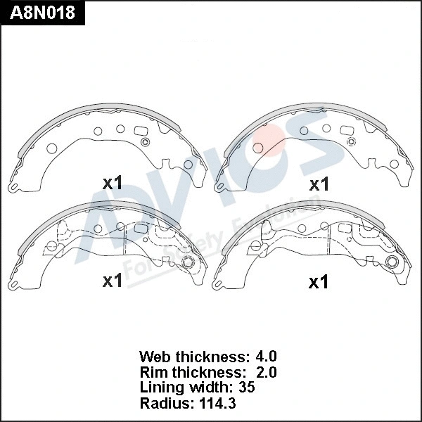 Brake Shoe Set (A8N018)