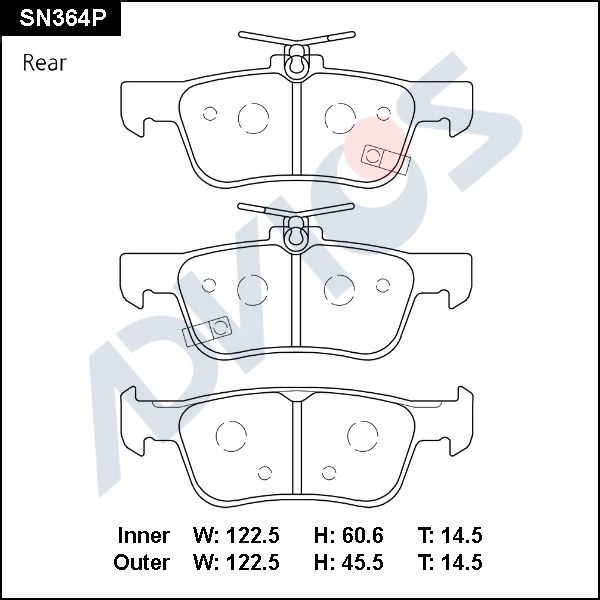 Brake Pad Set, disc brake (SN364P)