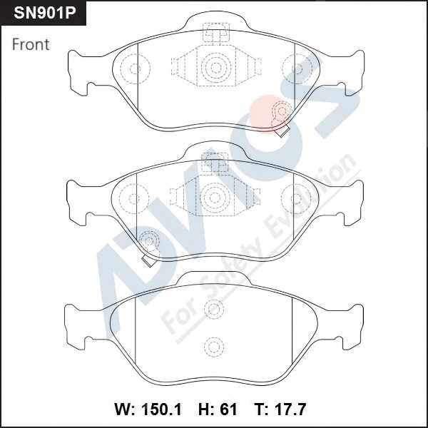 Brake Pad Set, disc brake (SN901P)