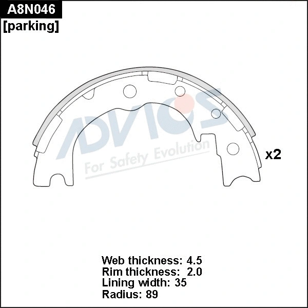 Brake Shoe Set (A8N046)