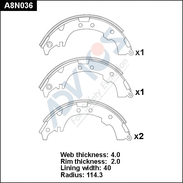 Brake Shoe Set (A8N036)