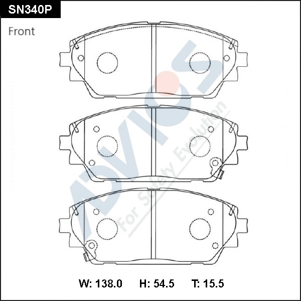Brake Pad Set, disc brake (SN340P)