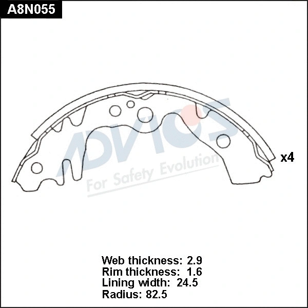 Brake Shoe Set (A8N055)