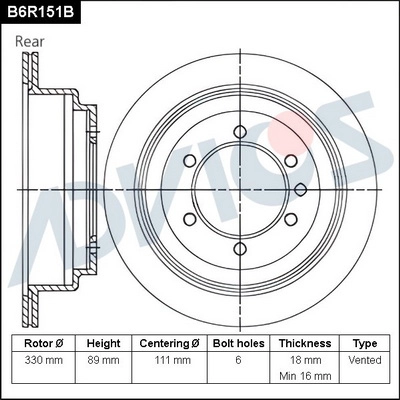 Brake Disc (B6R151B)