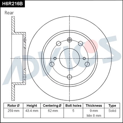Brake Disc (H6R216B)