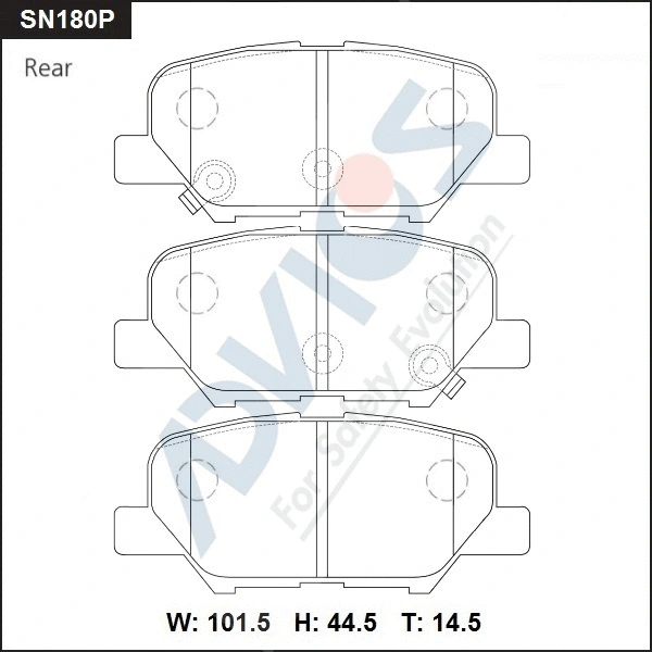 Brake Pad Set, disc brake (SN180P)