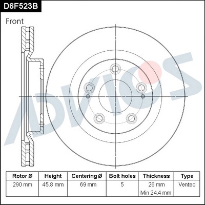 Brake Disc (D6F523B)