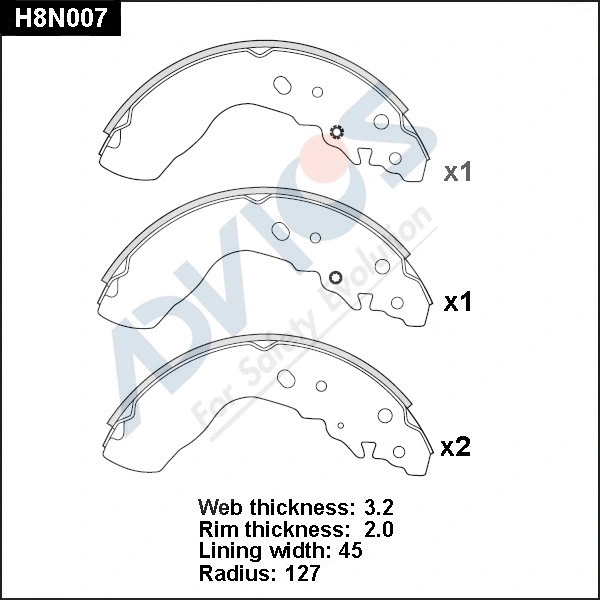 Brake Shoe Set (H8N007)