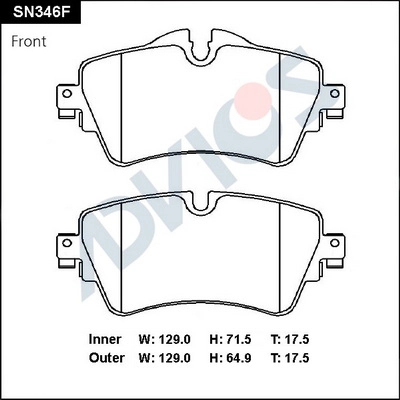 Brake Pad Set, disc brake (SN346F)