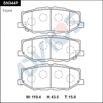 Brake Pad Set, disc brake (SN344P)