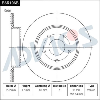 Brake Disc (B6R196B)