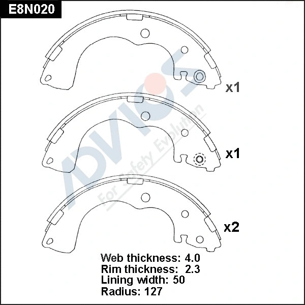 Brake Shoe Set (E8N020)