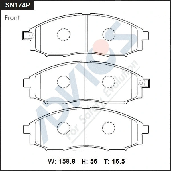 Brake Pad Set, disc brake (SN174P)
