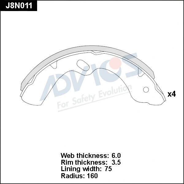 Brake Shoe Set (J8N011)