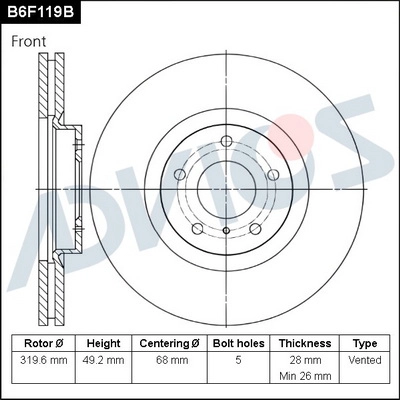 Brake Disc (B6F119B)