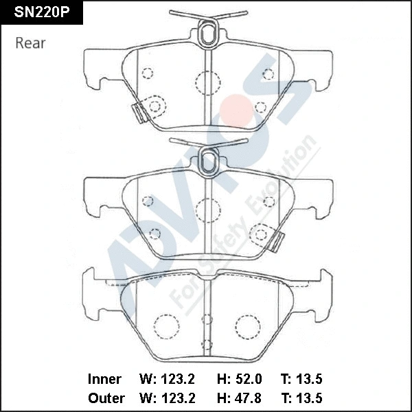 Brake Pad Set, disc brake (SN220P)