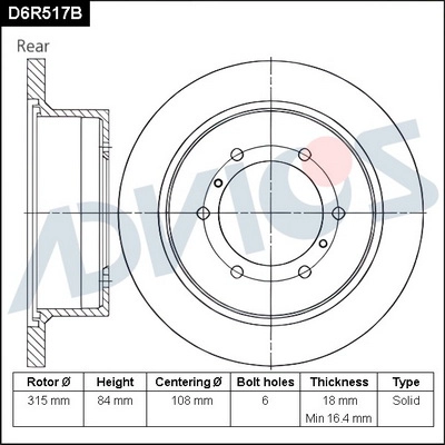 Brake Disc (D6R517B)
