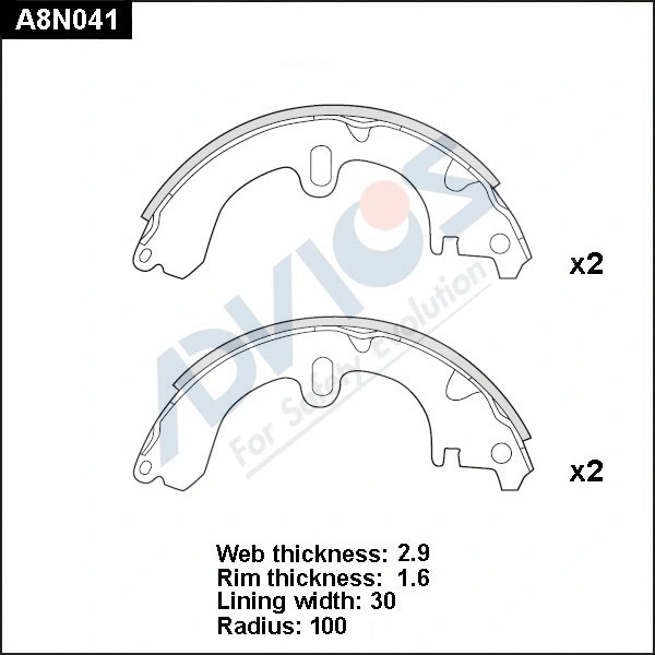 Brake Shoe Set (A8N041)
