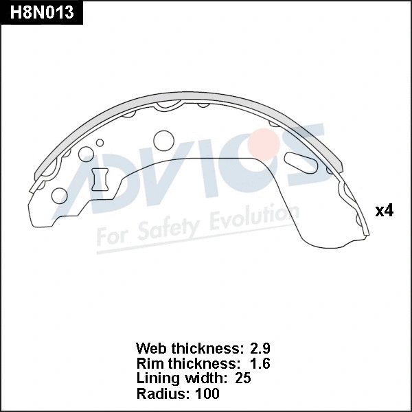 Brake Shoe Set (H8N013)