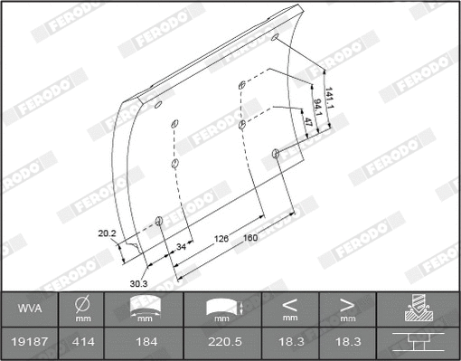 Brake Lining Kit, drum brake (K19187.0-F3660)
