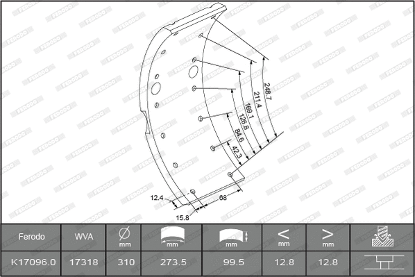 Brake Lining Kit, drum brake