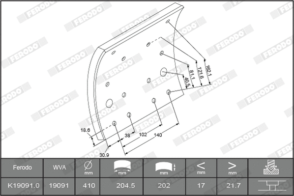 Brake Lining Kit, drum brake