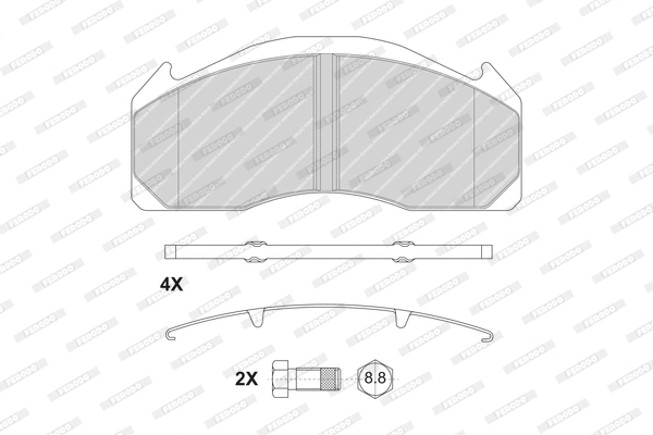 Brake Pad Set, disc brake (FCV1962B)