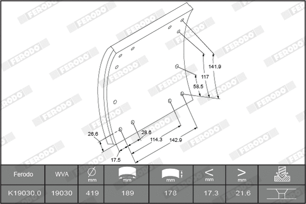 Brake Lining Kit, drum brake