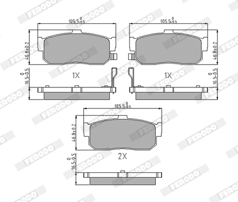 Brake Pad Set, disc brake (FDB796)
