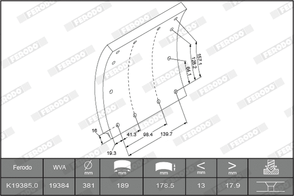 Brake Lining Kit, drum brake