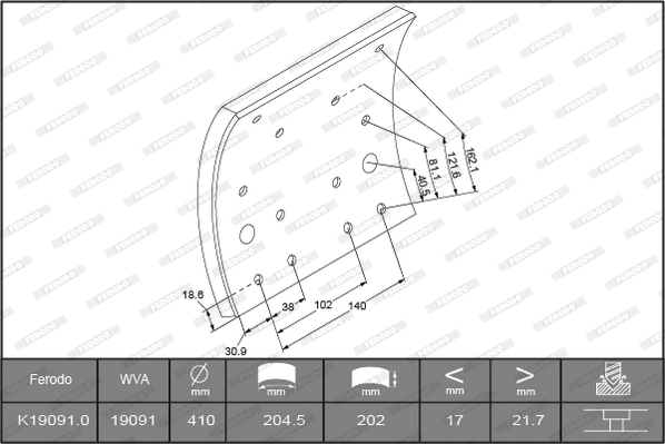 Brake Lining Kit, drum brake