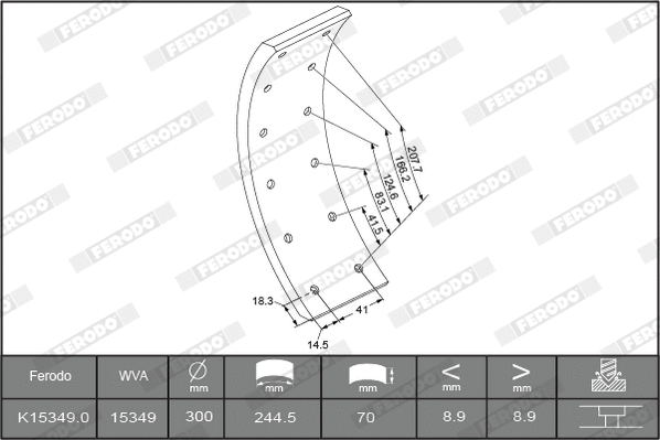 Brake Lining Kit, drum brake