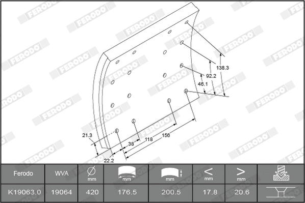 Brake Lining Kit, drum brake