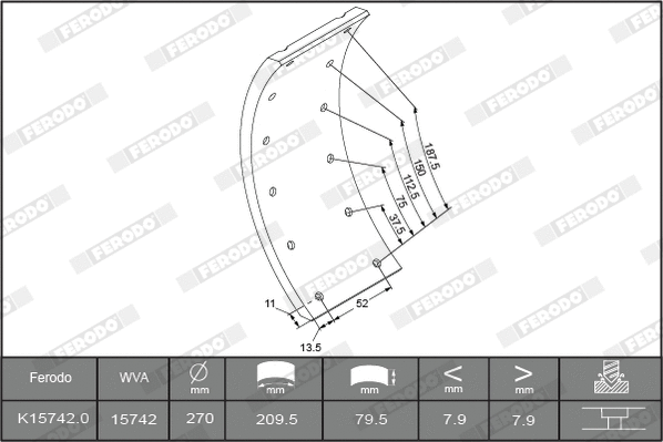 Brake Lining Kit, drum brake